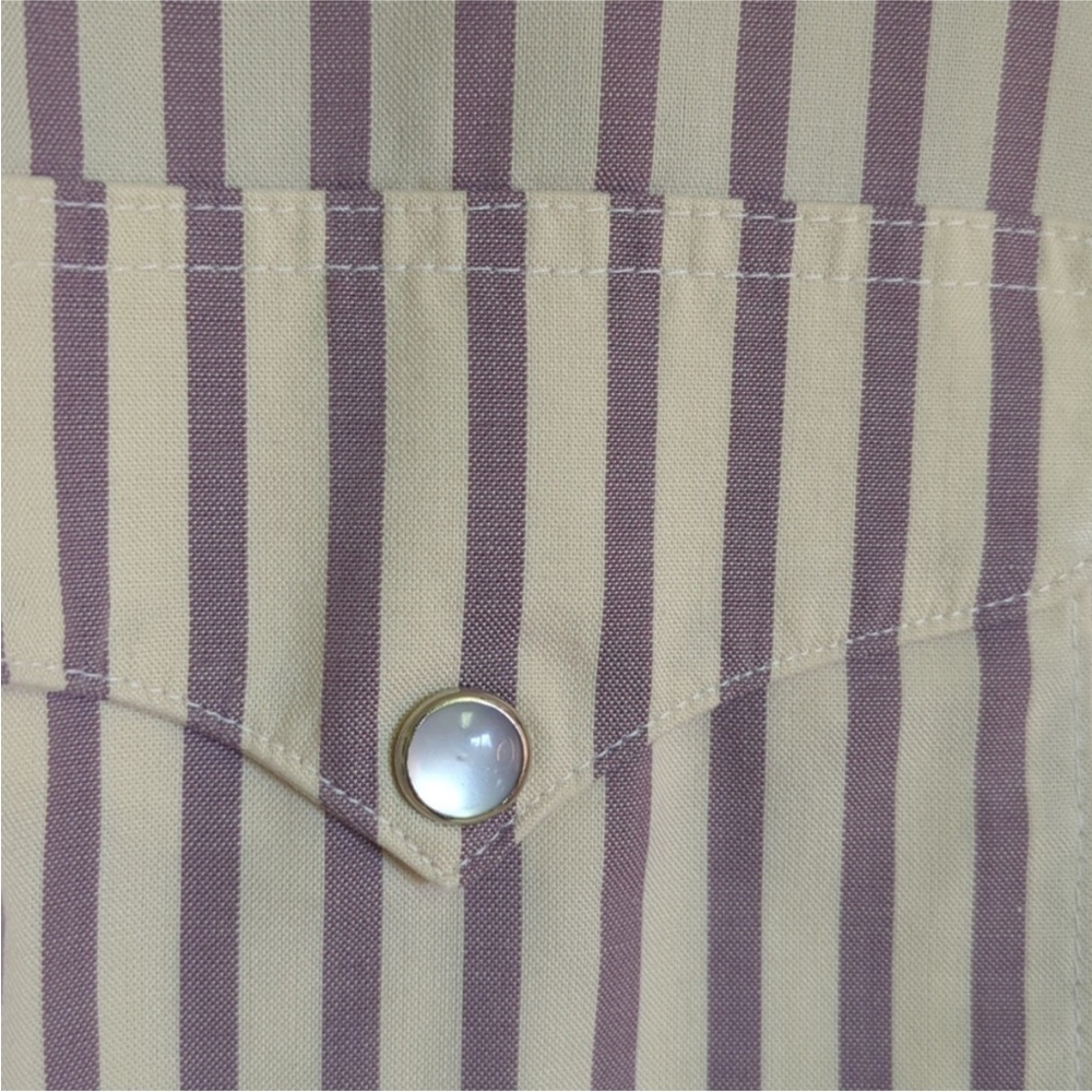 Ruddock Bros Shirtmakers Pinstripe Pearl Snap Western Button Up Vintage - Picture 5 of 9